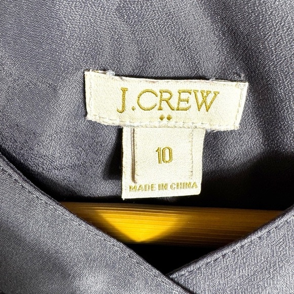 J Crew Factory Draped Placket Pocket Button Front Tank Top, Smoke Grey, Size 10 - Picture 4 of 9